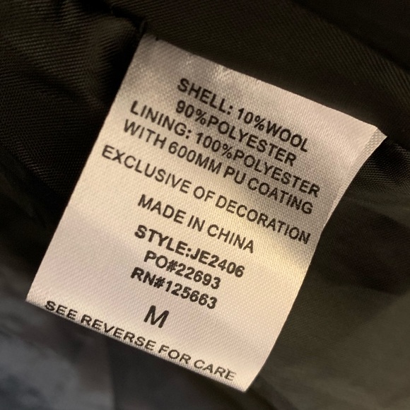 Black/Gray Pea Coat 🆕 - Picture 7 of 8